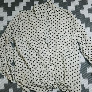 Off white  polka dots blouse